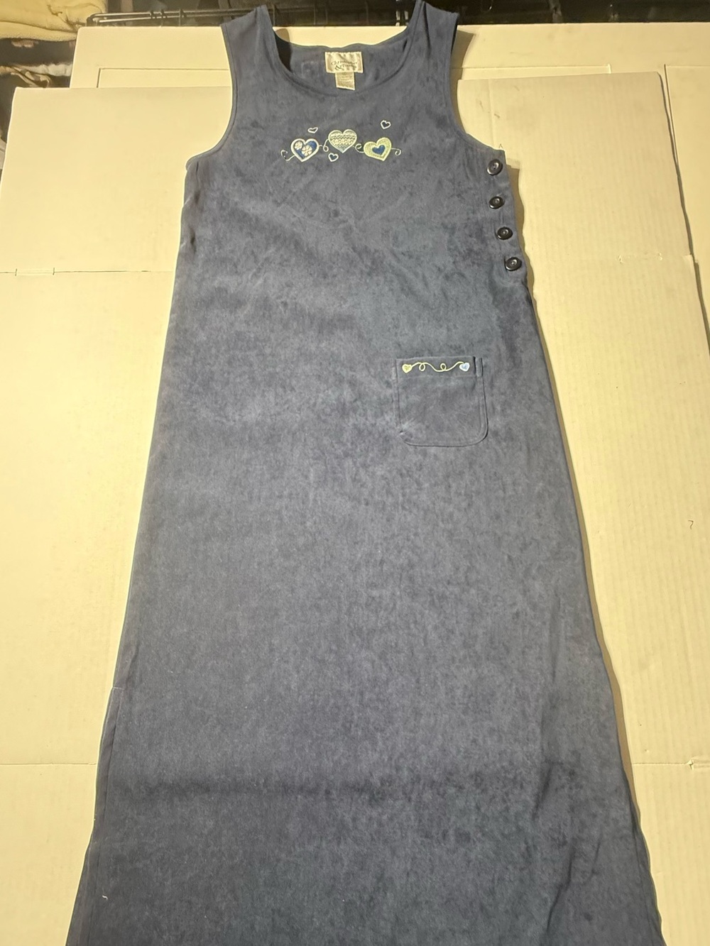 Christopher & Banks Navy Sleeveless women’s size 6 Dress with Heart Embroidery